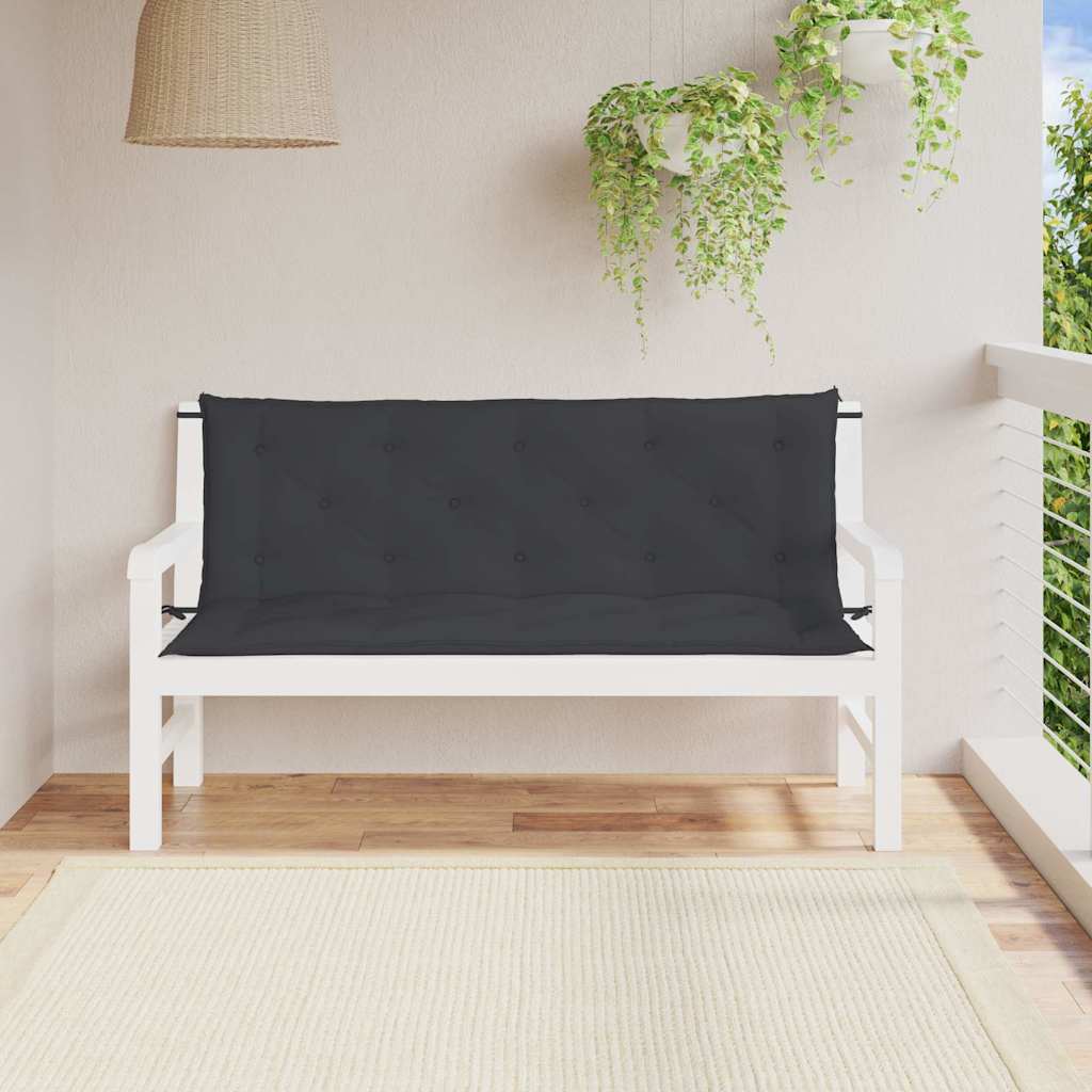 VidaXL Gartenbankkissen 150x(50+50)x7 cm Oxford Stoff schwarz
