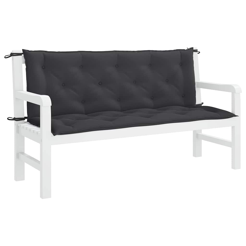 VidaXL Gartenbankkissen 150x(50+50)x7 cm Oxford Stoff schwarz