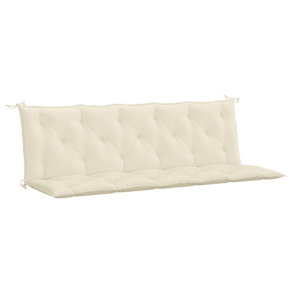 VidaXL Gartenbankkissen 180x(50+50)x7 cm Oxford Stoff cremeweiß