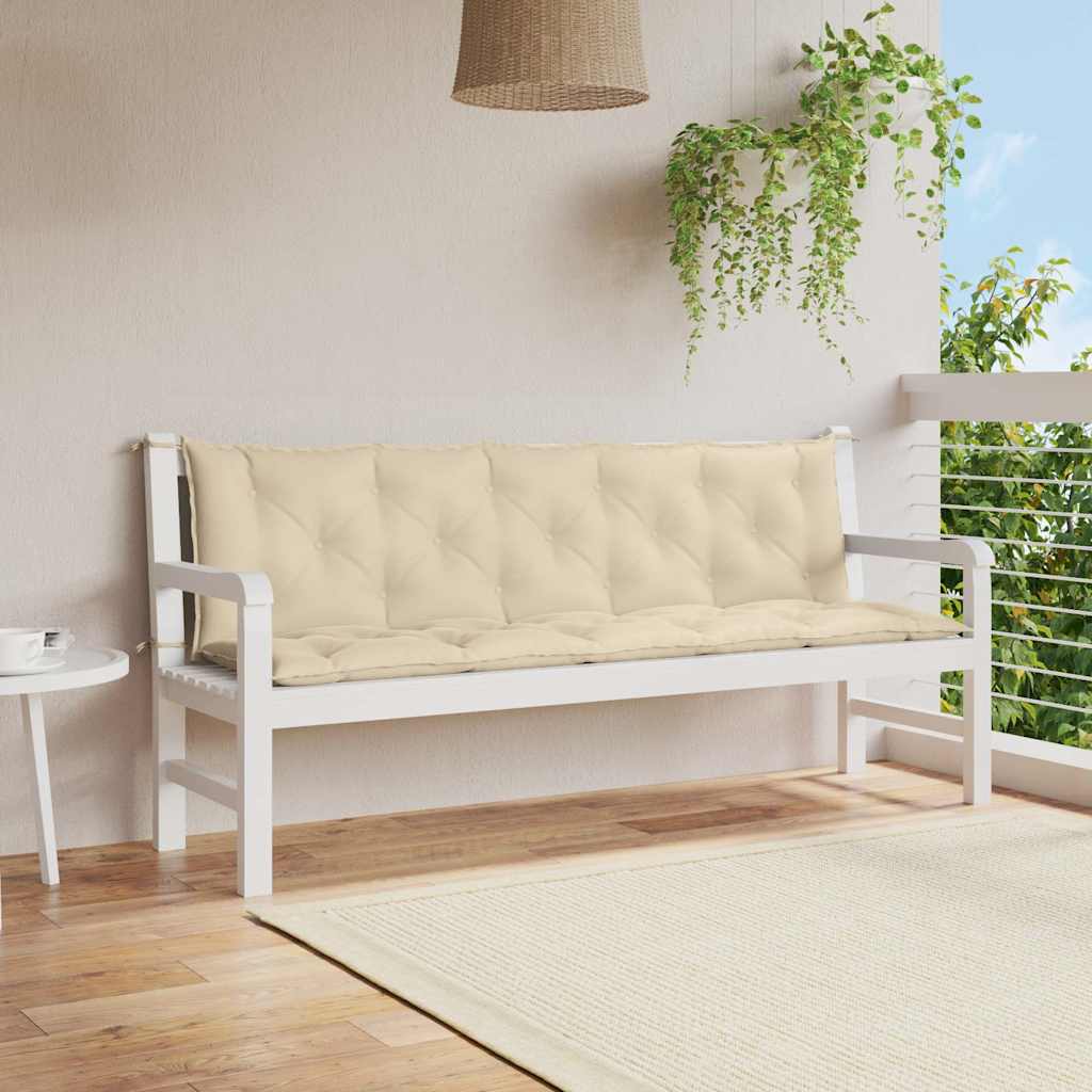 VidaXL Gartenbankauflage 180x(50+50)x7 cm Oxford-Stoff beige