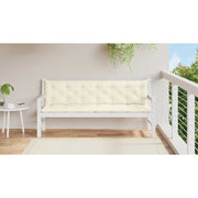 Vidaxl Gartenbankkissen 200x (50+50) x7 cm Oxford Stoff Crèmewit - afbeelding 3
