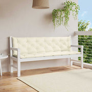 Vidaxl Gartenbankkissen 200x (50+50) x7 cm Oxford Stoff Crèmewit - afbeelding 1