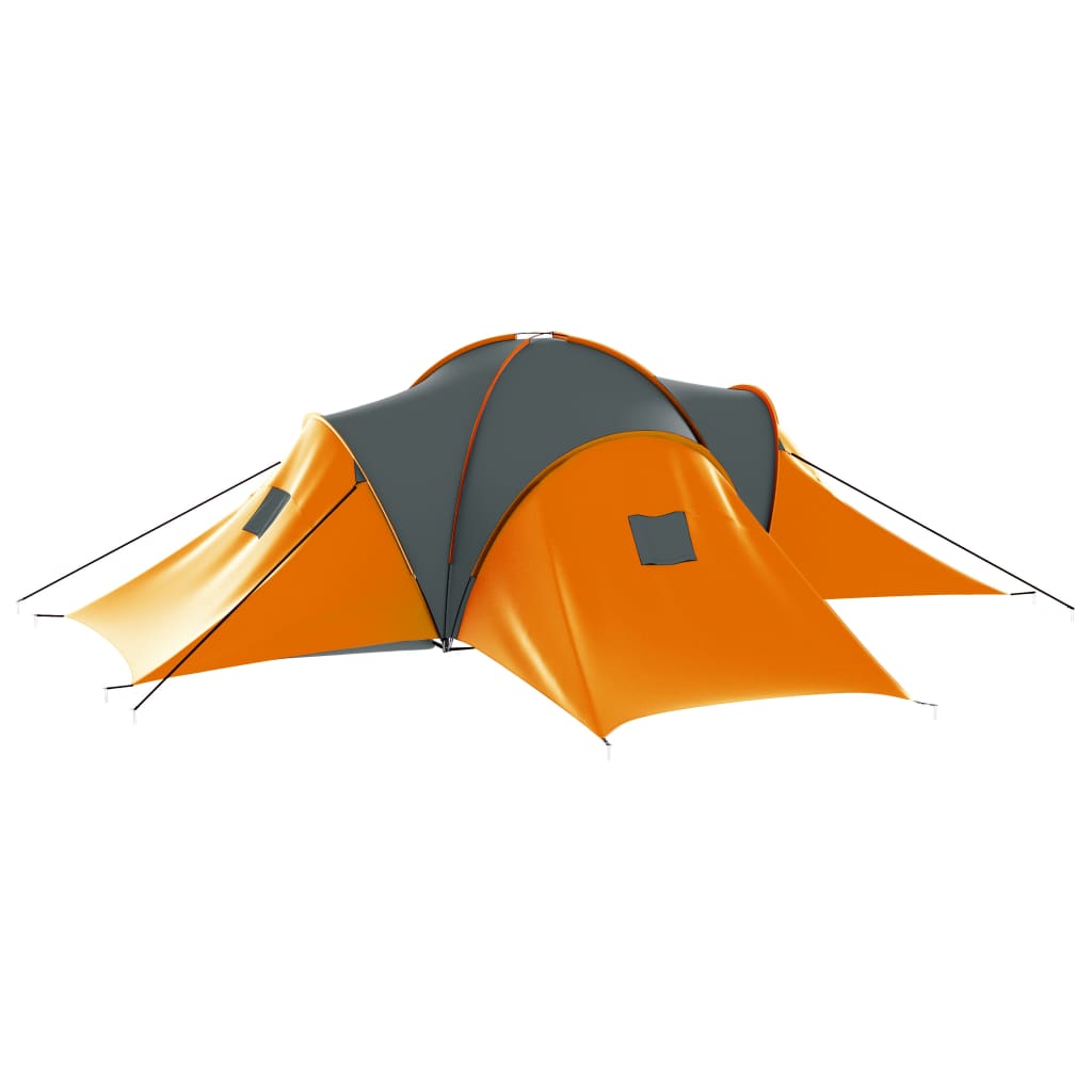 Vidaxl Zelt 9-Personen Stoff grau und orange