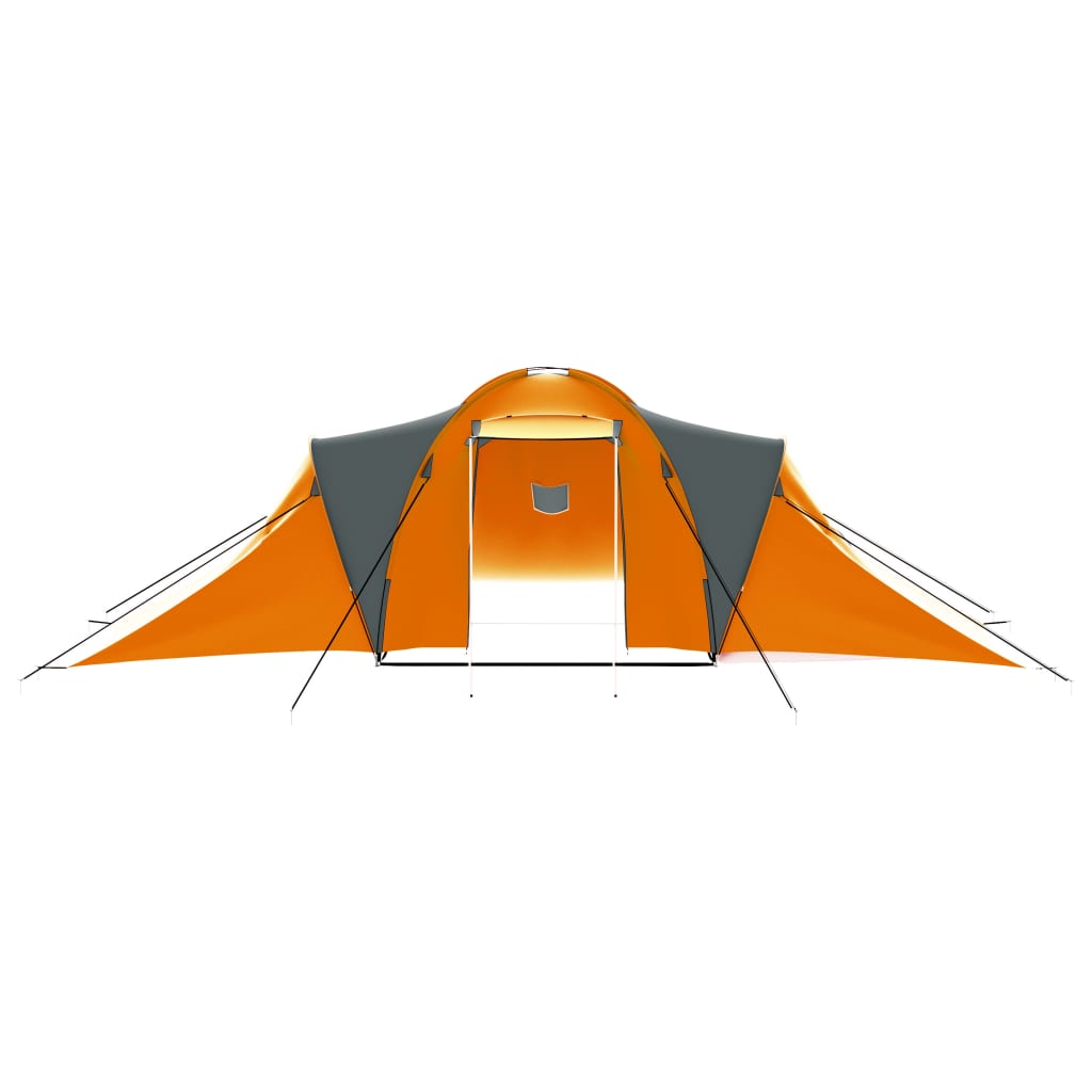 Vidaxl Zelt 9-Personen Stoff grau und orange