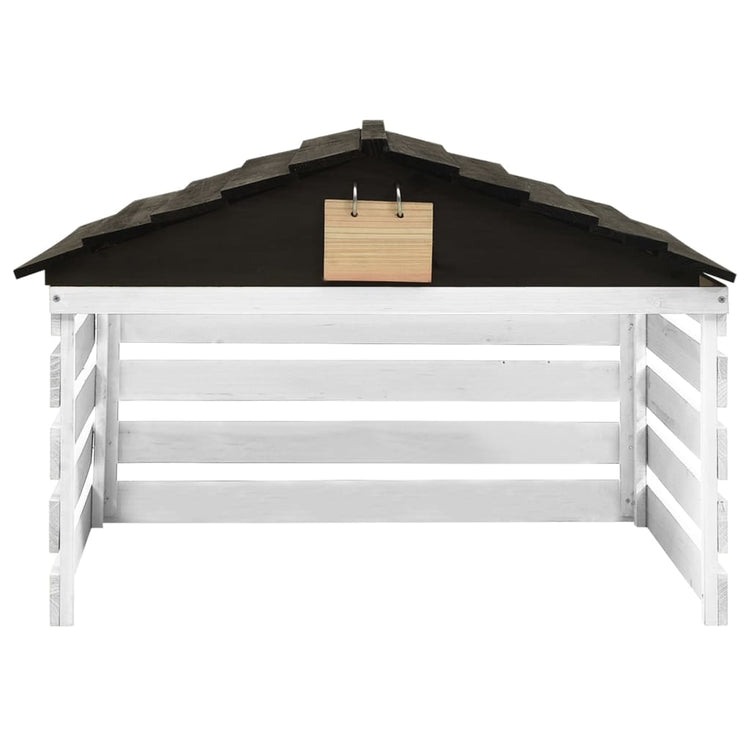 VIDAXL -Abdeckung für Rasenmäher 78x74x54 cm Vurenhout Schwarz und Weiß