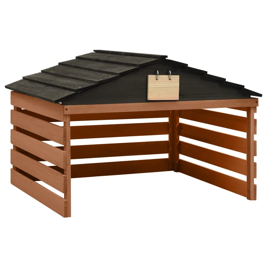 VIDAXL -Abdeckung für Rasenmäher 78x74x54 cm Vurenhout Schwarzbraun