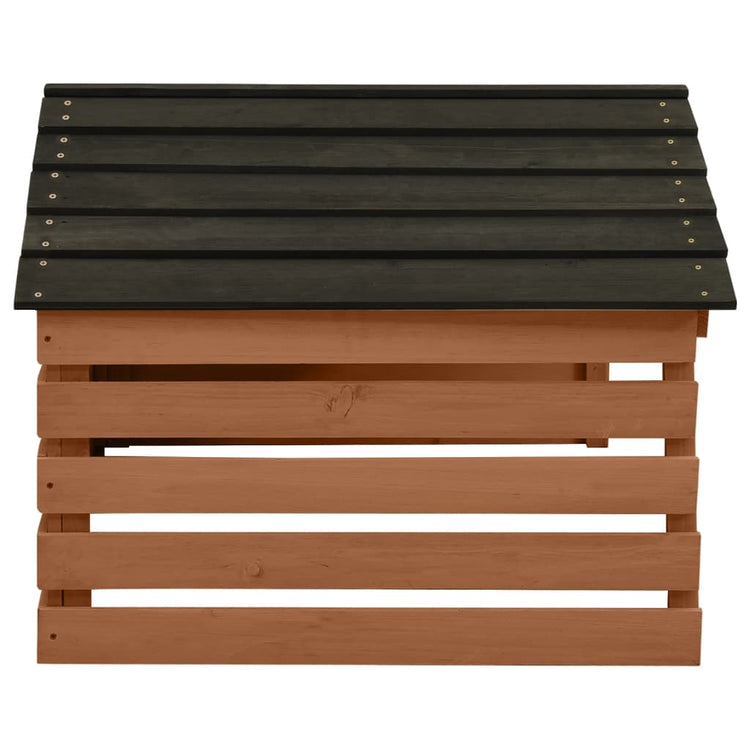 VIDAXL -Abdeckung für Rasenmäher 78x74x54 cm Vurenhout Schwarzbraun
