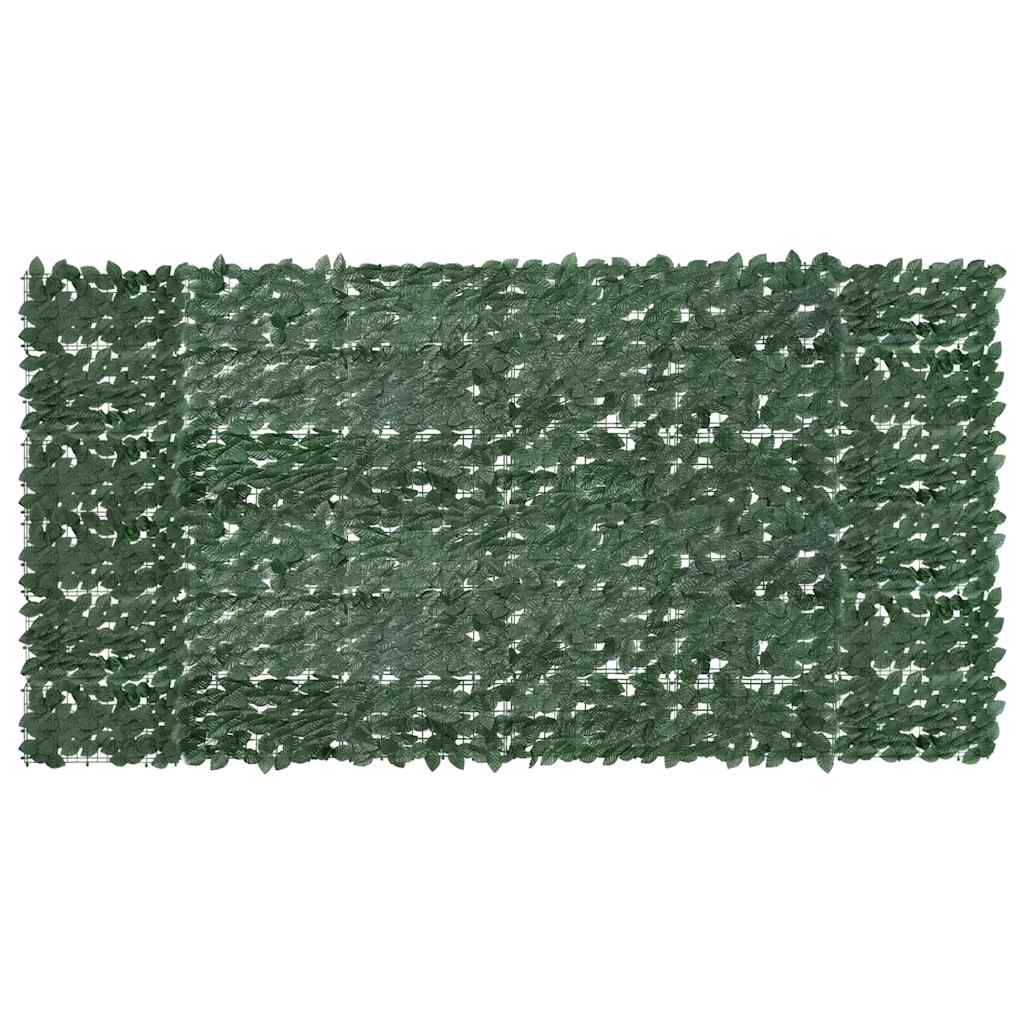 VIDAXL -Balkon -Bildschirm mit dunkelgrünen Blättern 300x150 cm