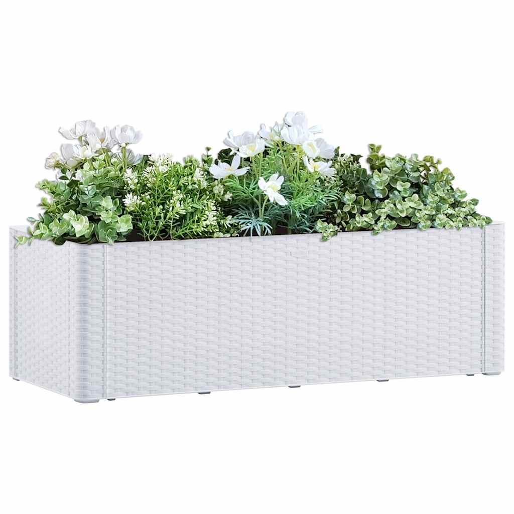 Vidaxl -Pflanzer hoch mit selbstschädlichem System 100x43x33 cm weiß
