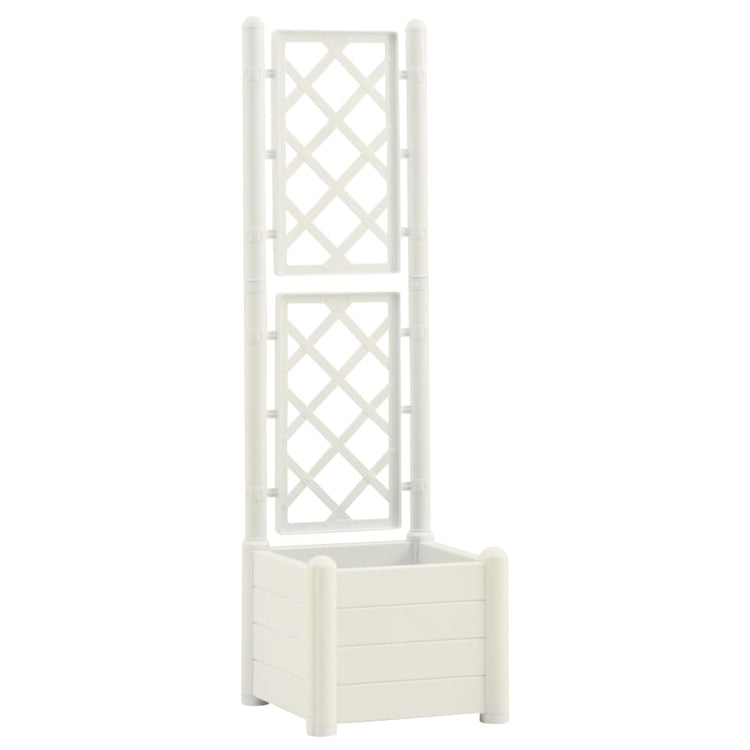 VIDAXL -Pflanzer mit Latwerk 43x43x142 cm pp weiß