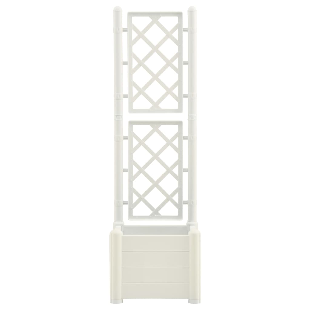 VIDAXL -Pflanzer mit Latwerk 43x43x142 cm pp weiß