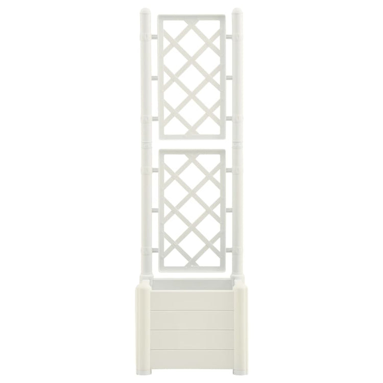 VIDAXL -Pflanzer mit Latwerk 43x43x142 cm pp weiß