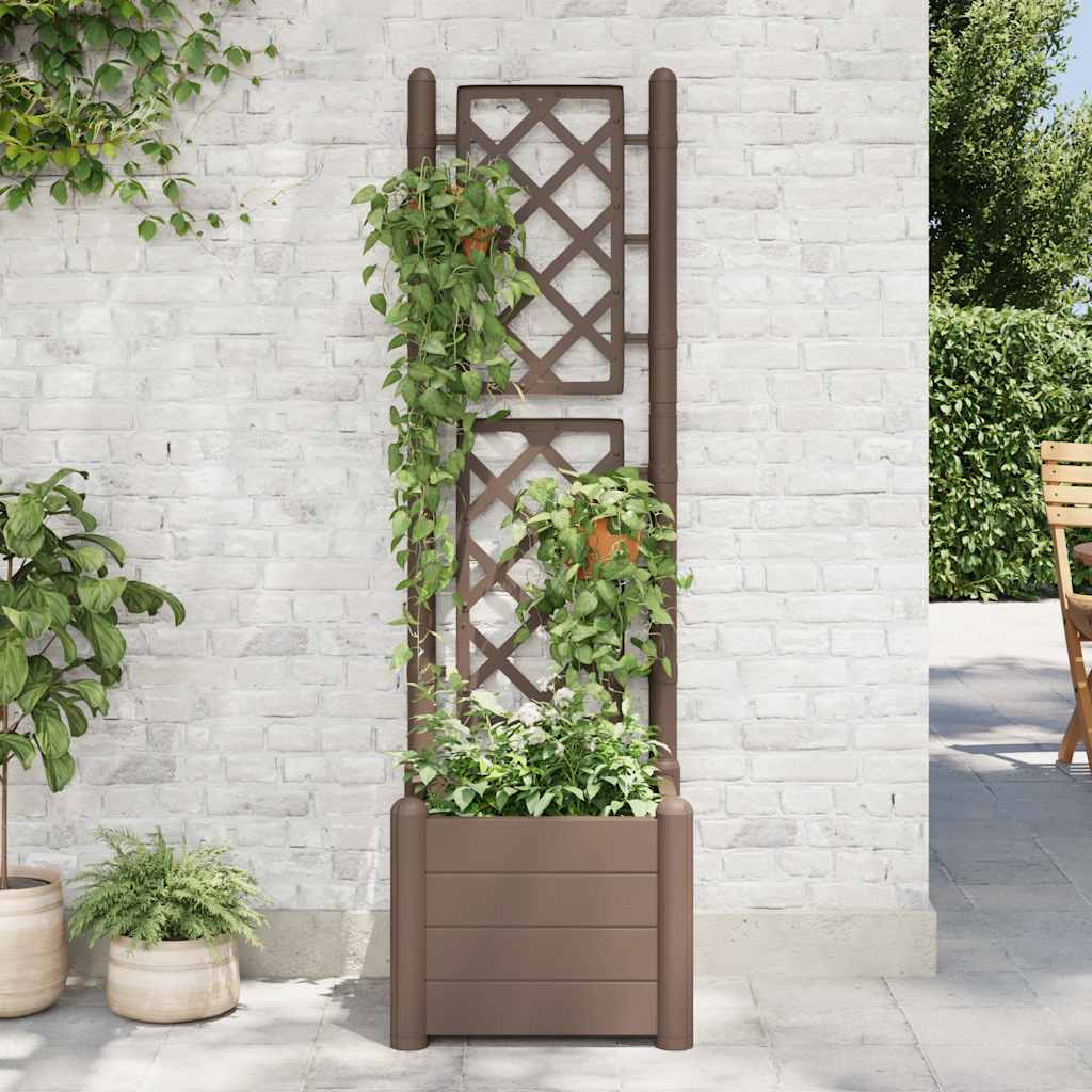 Vidaxl Plannet mit Latwerk 43x43x142 cm pp mokka