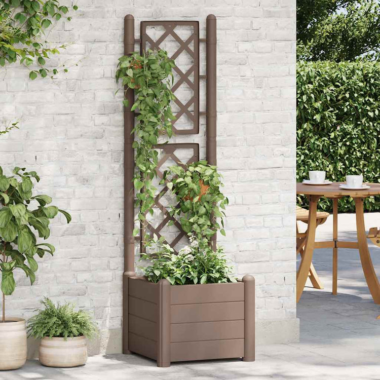 Vidaxl Plannet mit Latwerk 43x43x142 cm pp mokka