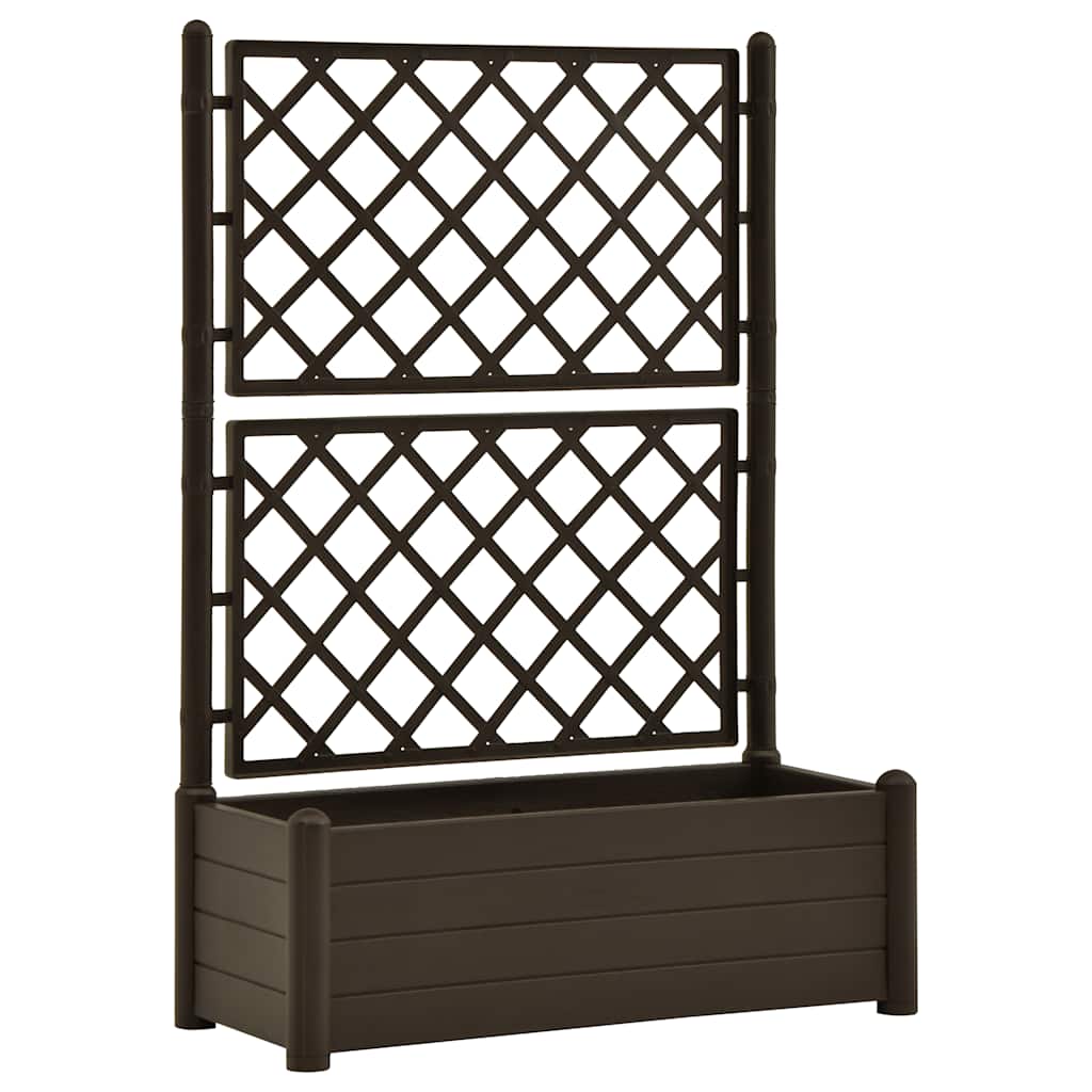 VIDAXL -Pflanzer mit Latwerk 100x43x142 cm pp mokka