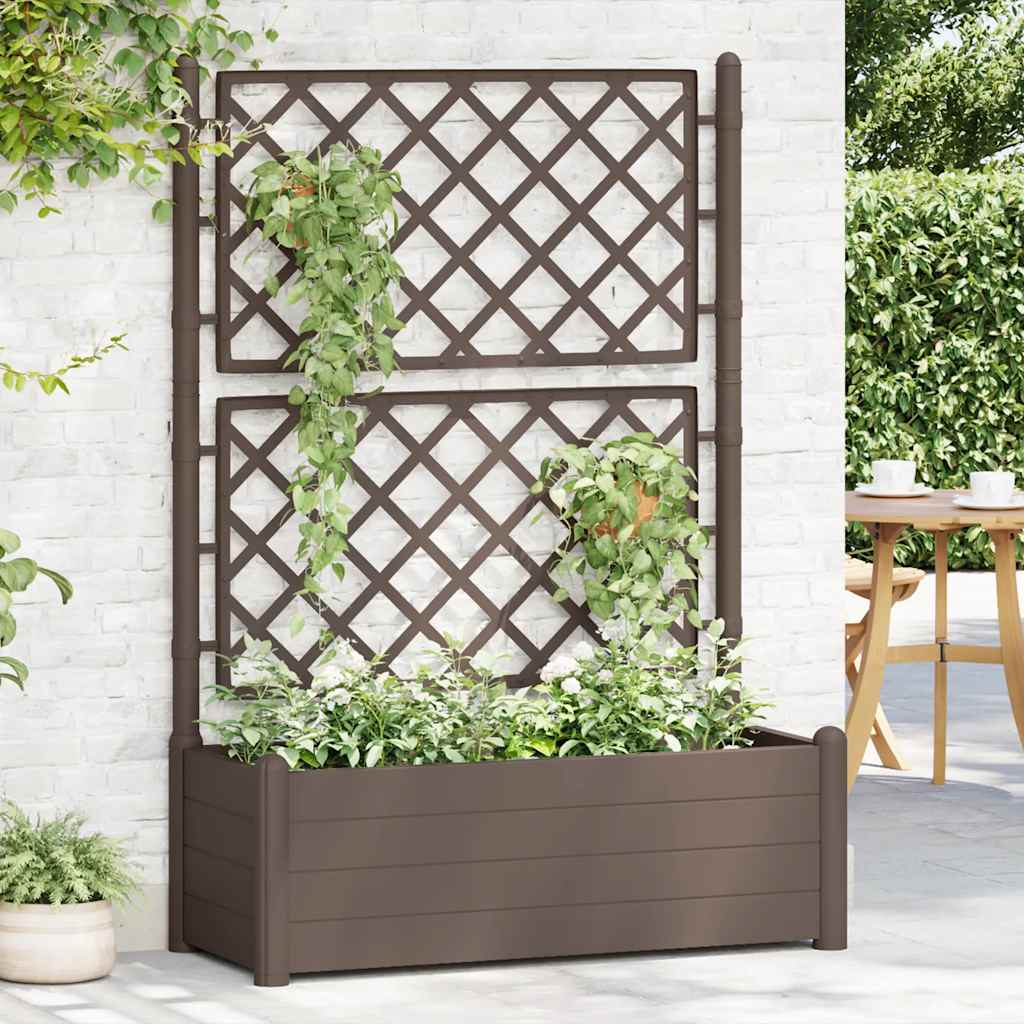 VIDAXL -Pflanzer mit Latwerk 100x43x142 cm pp mokka