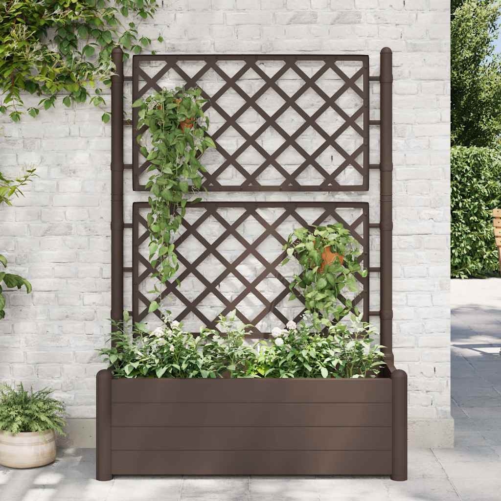 VIDAXL -Pflanzer mit Latwerk 100x43x142 cm pp mokka