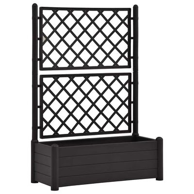 Vidaxl -Pflanzer mit Latwerk 100x43x142 cm PP Anthrazit