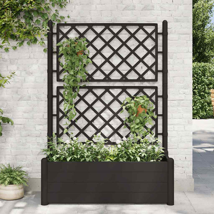 Vidaxl -Pflanzer mit Latwerk 100x43x142 cm PP Anthrazit