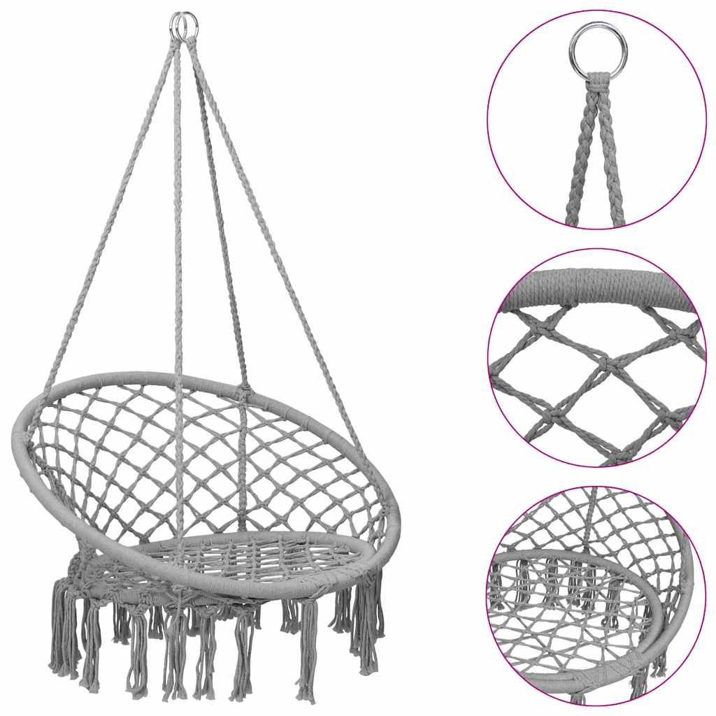 Vidaxl Hanging Stuhl 80 cm Grau