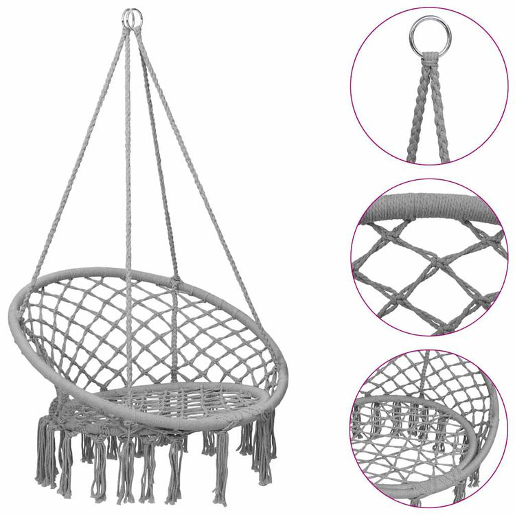 Vidaxl Hanging Stuhl 80 cm Grau