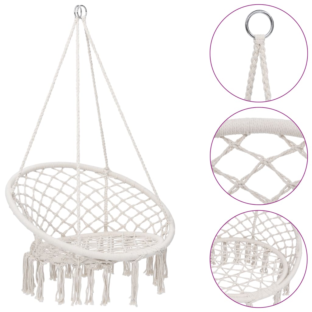 Vidaxl Hanging Chair 80 cm Beige