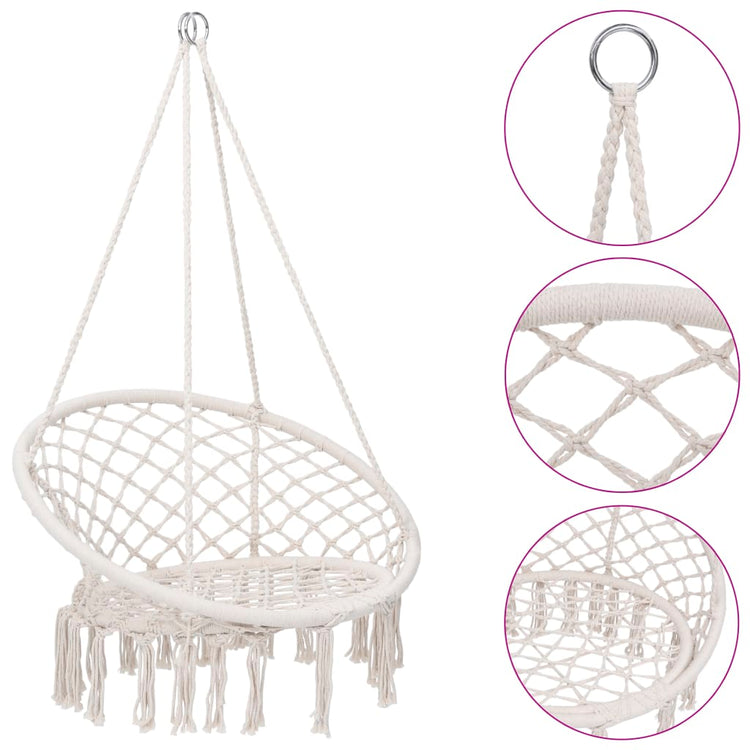 Vidaxl Hanging Chair 80 cm Beige