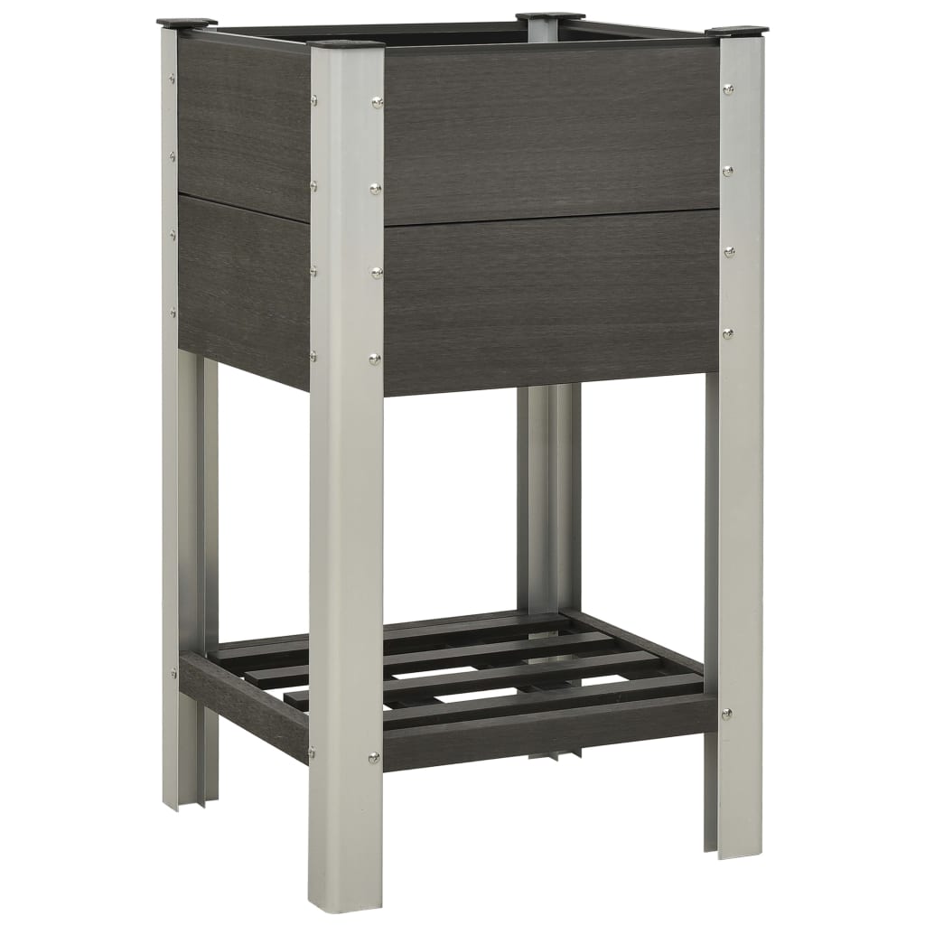 VIDAXL -Pflanzer mit Regal 50 x 50 x 90 cm HKC Grau angehoben