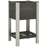 VIDAXL -Pflanzer mit Regal 50 x 50 x 90 cm HKC Grau angehoben - afbeelding 1