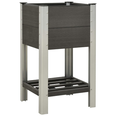 VIDAXL -Pflanzer mit Regal 50 x 50 x 90 cm HKC Grau angehoben