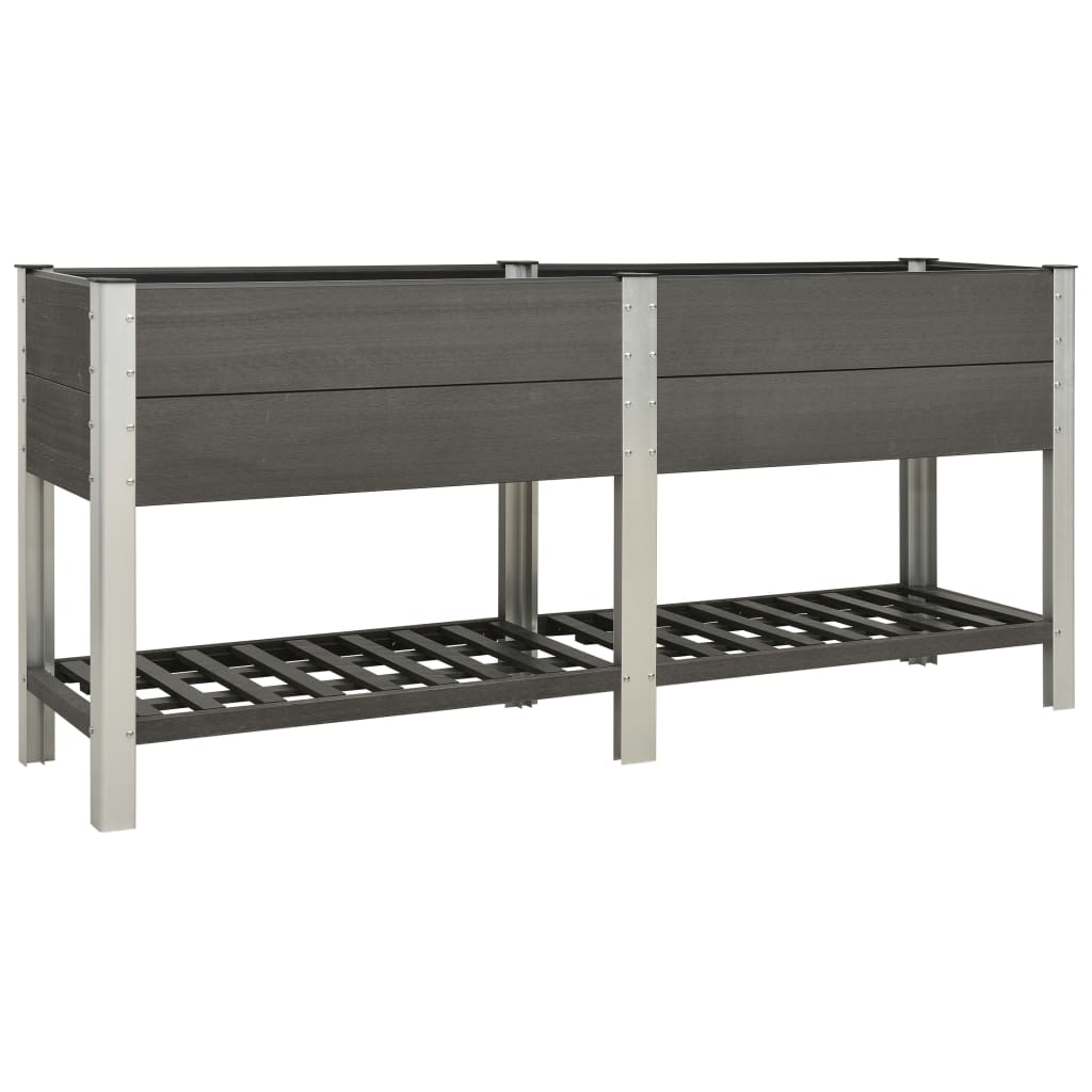 VIDAXL -Pflanzer mit Regal 200x50x90 cm HKC Gray angehoben