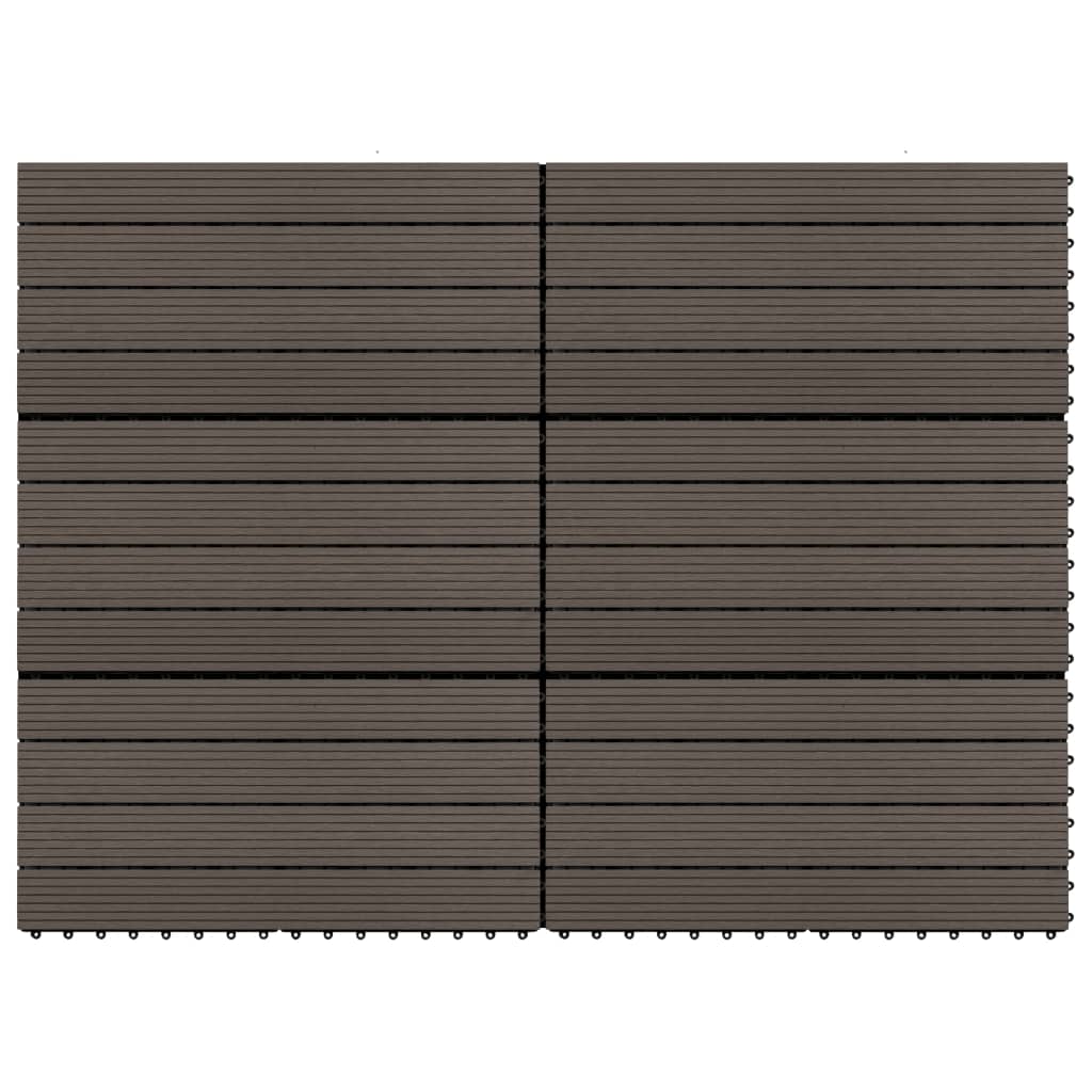 VIDAXL -Terrassenfliesen 6 PCs 60 x 30 cm 1,08 m² HKC Dunkelbraun