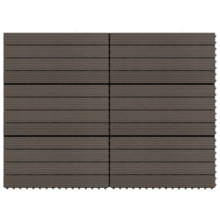 VIDAXL -Terrassenfliesen 6 PCs 60 x 30 cm 1,08 m² HKC Dunkelbraun