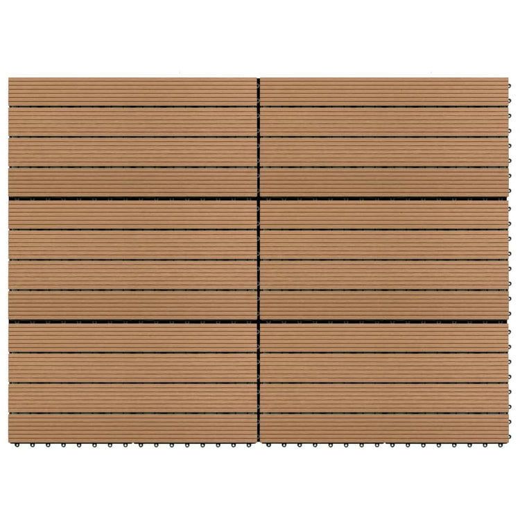 VIDAXL -Terrassenfliesen 6 PCs 60 x 30 cm 1,08 m² HKC Braun