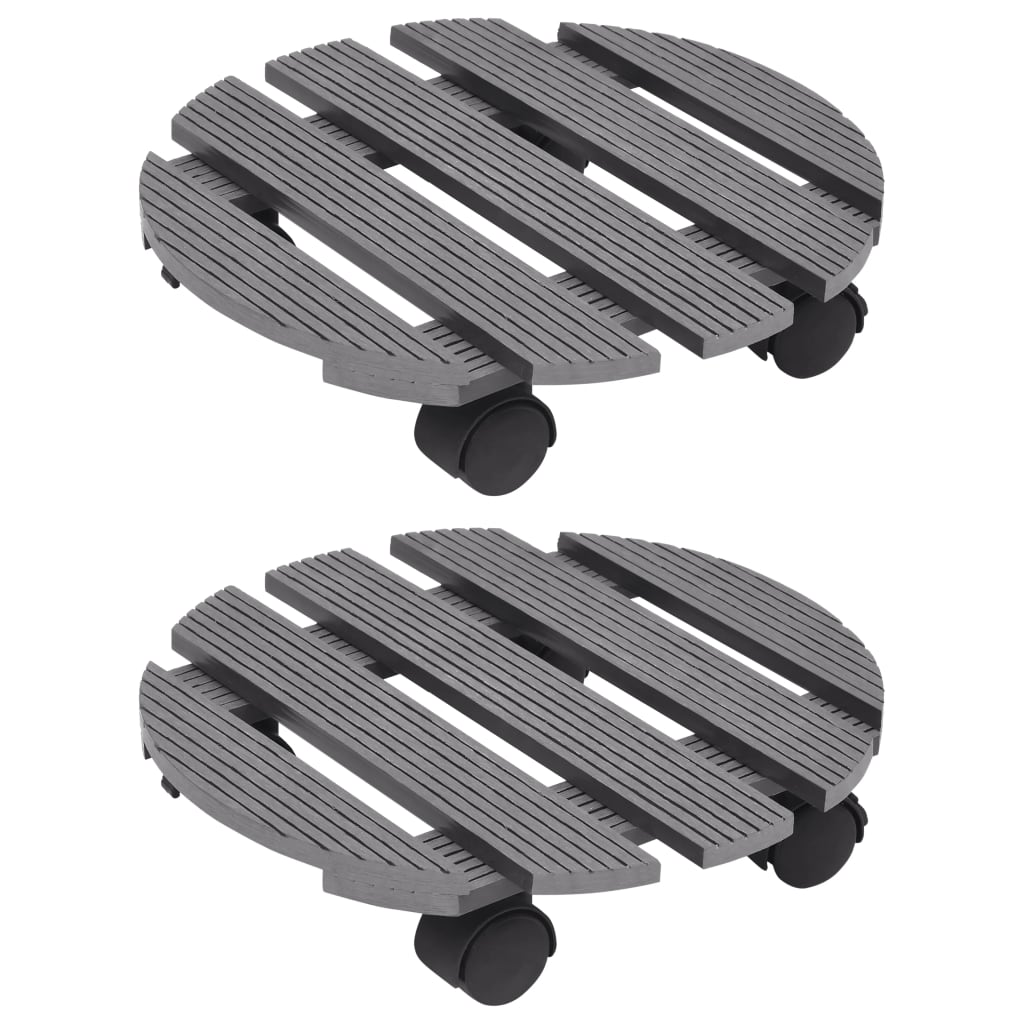 VIDAXL -Pflanzenwagen 2 PCs Ø30x7,5 cm HKC Grau