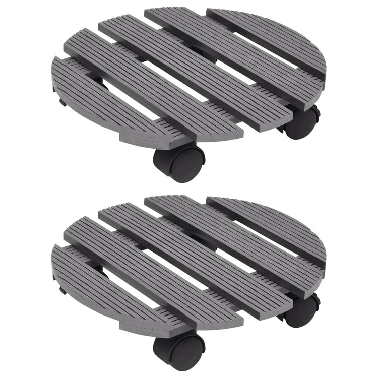 VIDAXL -Pflanzenwagen 2 PCs Ø30x7,5 cm HKC Grau