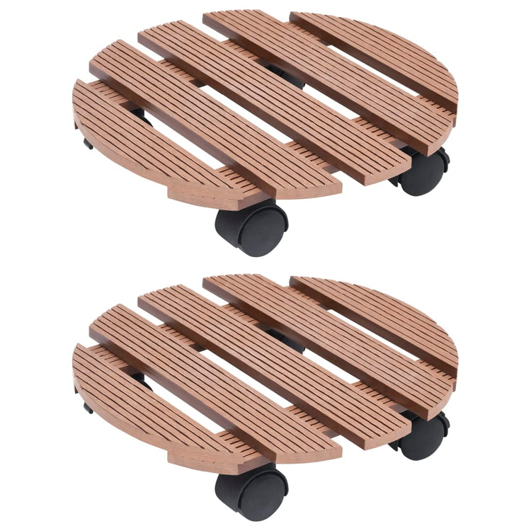 VIDAXL -Pflanzenwagen 2 Stcs Ø30x7,5 cm HKC -Braun
