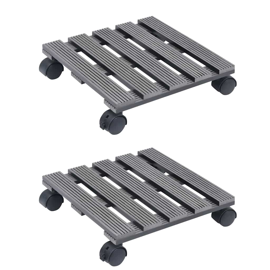 VIDAXL -Pflanzenwagen 2 PCs 30x30x7,5 cm HKC Grau
