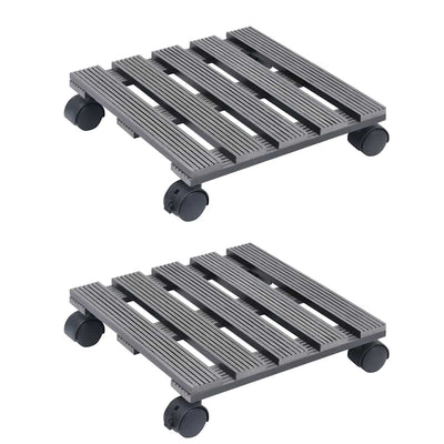 VIDAXL -Pflanzenwagen 2 PCs 30x30x7,5 cm HKC Grau