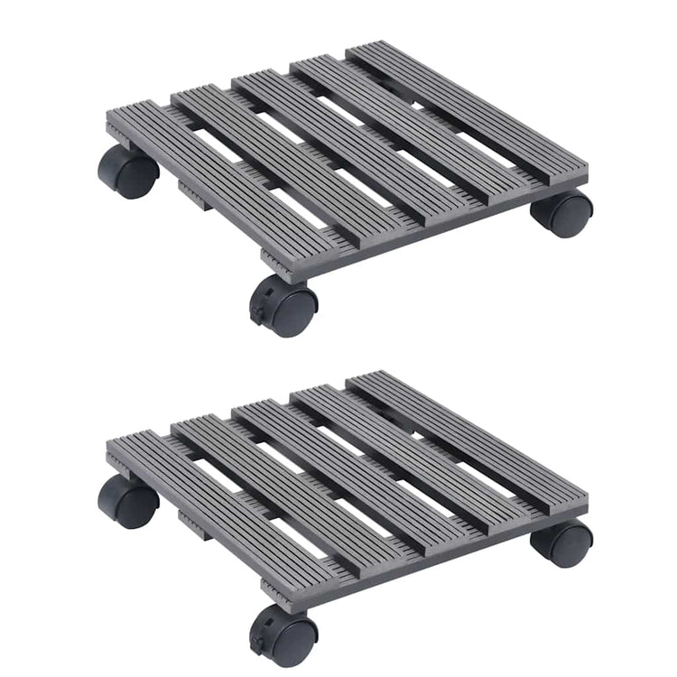 VIDAXL -Pflanzenwagen 2 PCs 30x30x7,5 cm HKC Grau