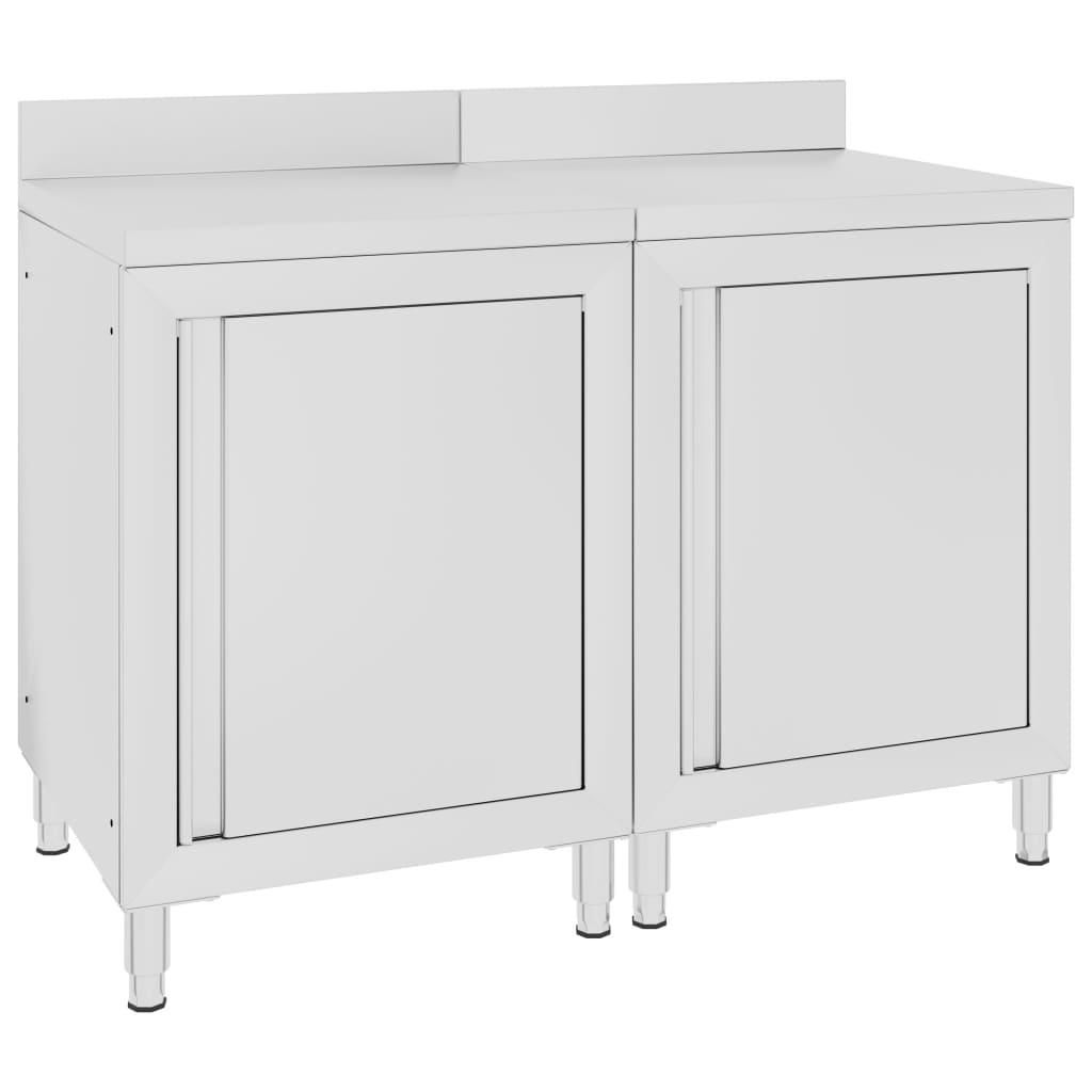 Vidaxl Worktafel Cabinet Commercial 120x60x96 cm Edelstahl