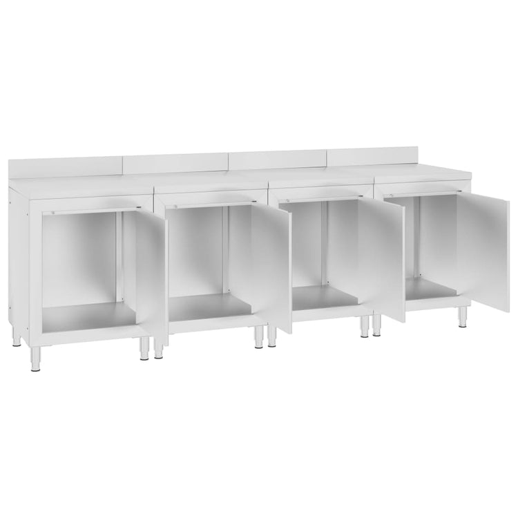 Vidaxl Worktafel Cabinet Commercial 240x60x96 cm Edelstahl
