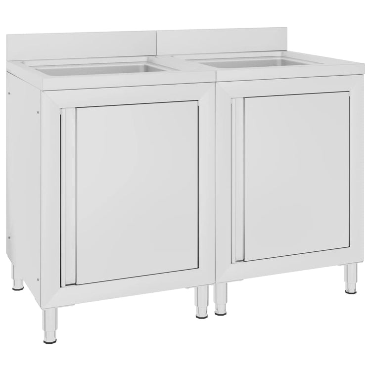 VIDAXL WASHBAIN CHINGS COMMERTIC 2 ST Edelstahl