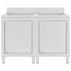 VIDAXL WASHBAIN CHINGS COMMERTIC 2 ST Edelstahl