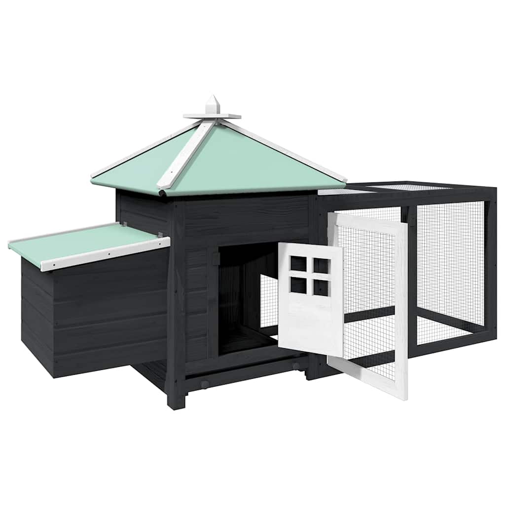 Vidaxl Chicken Coop mit Nest Box 190x72x102 Festkiefergrau