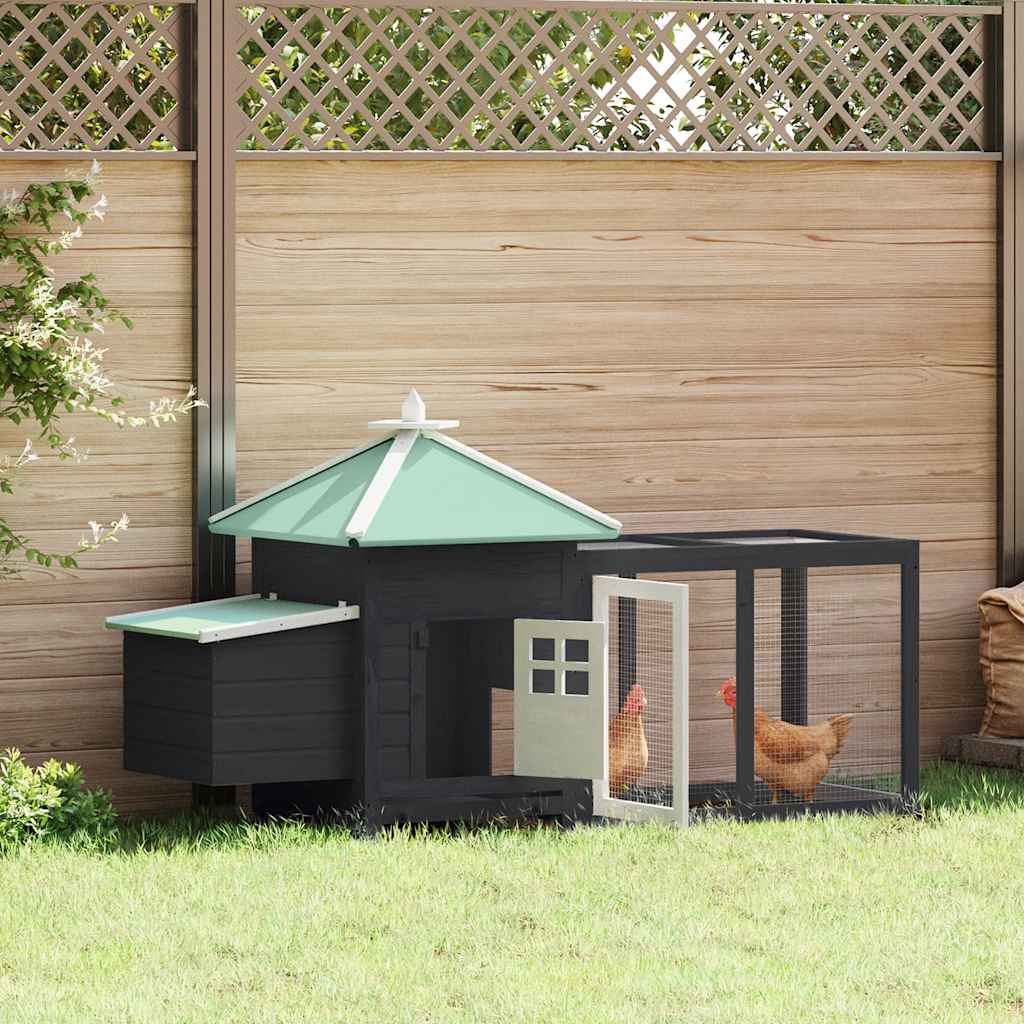 Vidaxl Chicken Coop mit Nest Box 190x72x102 Festkiefergrau