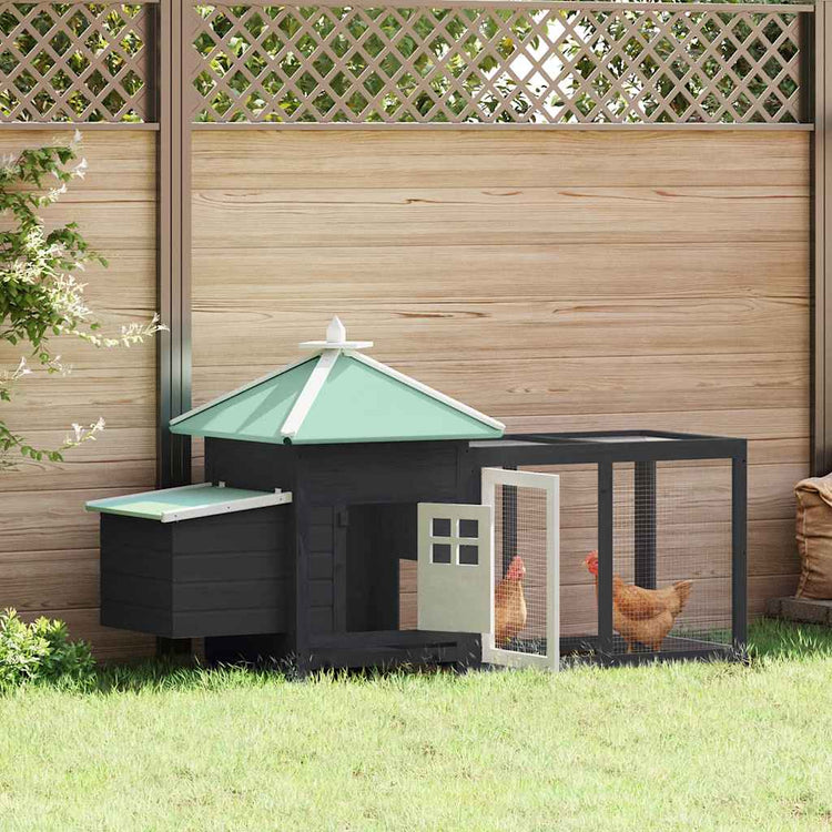 Vidaxl Chicken Coop mit Nest Box 190x72x102 Festkiefergrau