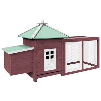 Vidaxl Chicken Coop mit Nest Box 190x72x102 Solid Vurenhout Mokka Farbe