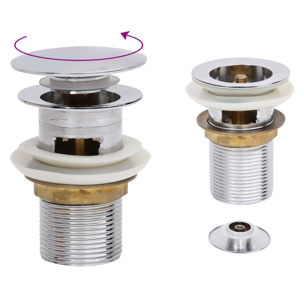 Vidaxl Drain Popup mit Überlauf 6.4x6.4x9.1 cm Chromfarben