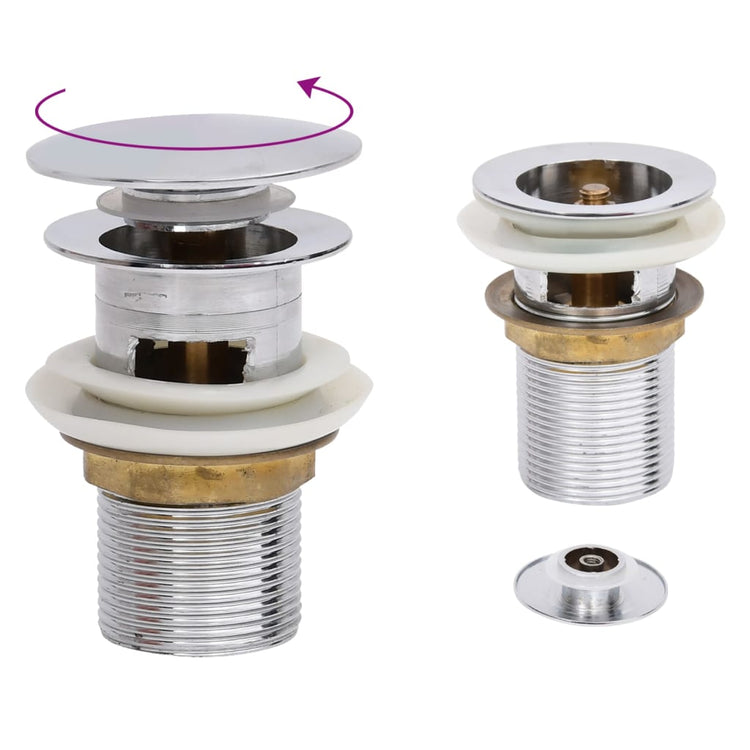 Vidaxl Drain Popup mit Überlauf 6.4x6.4x9.1 cm Chromfarben